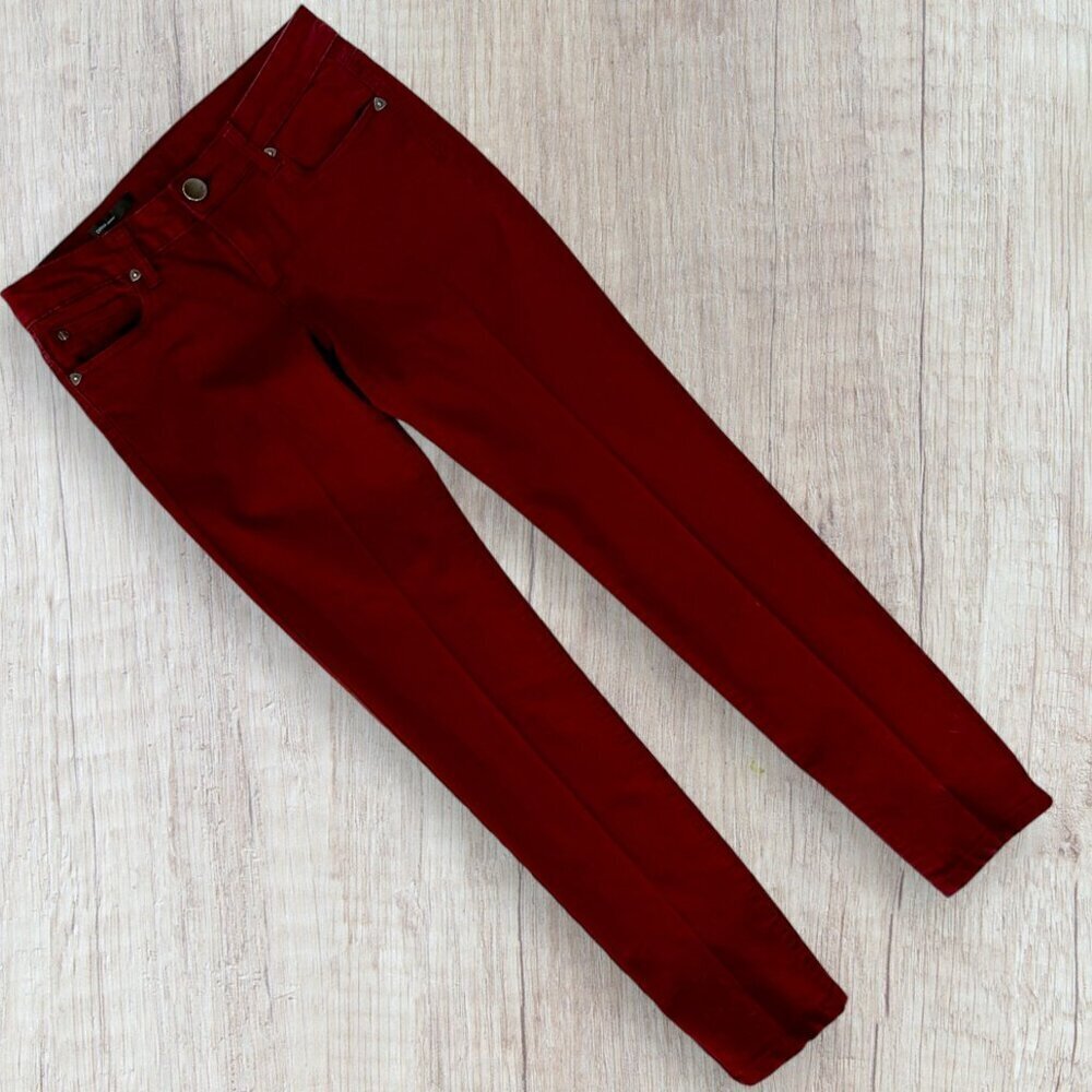 KUT FROM THE KLOTH Diana Skinny Burgundy Red Stretch Denim Jeans Pants Women's 2